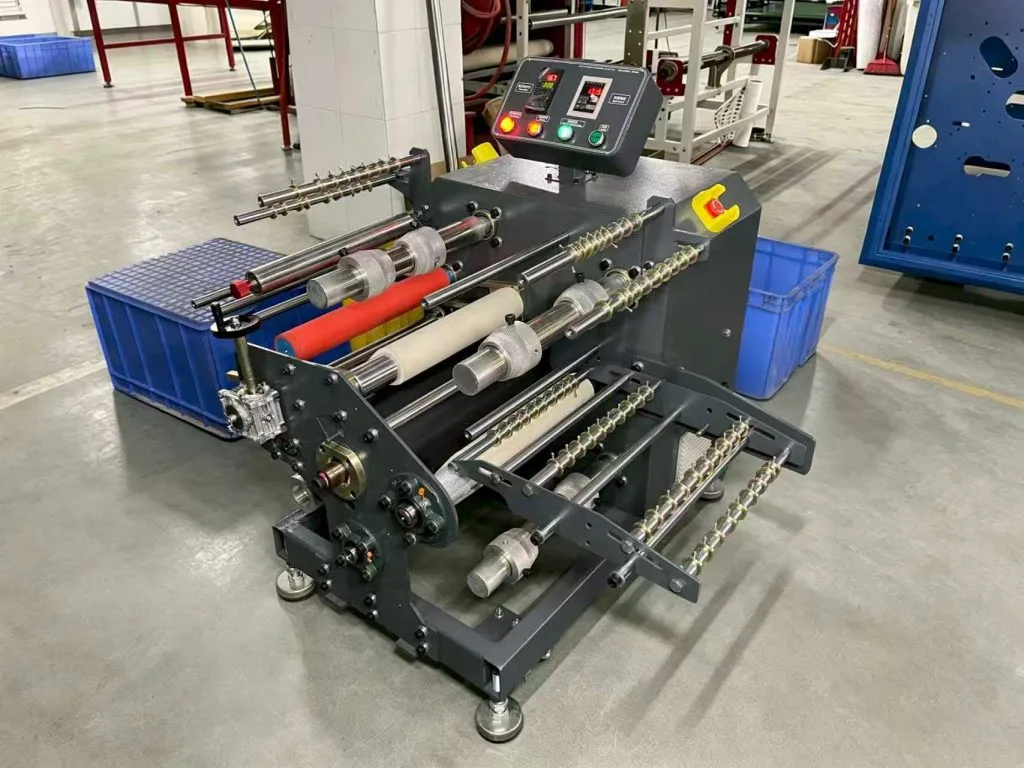 Mini roller ribbon sublimation transfer machine ZS-AB transferring patterns onto polyester ribbon