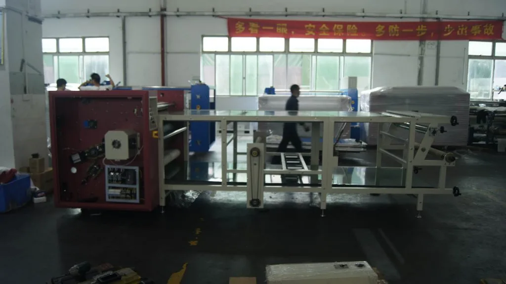 Roller transfer printing machine ZS-BE for mouse pads and sheet materials – conveyor feeding