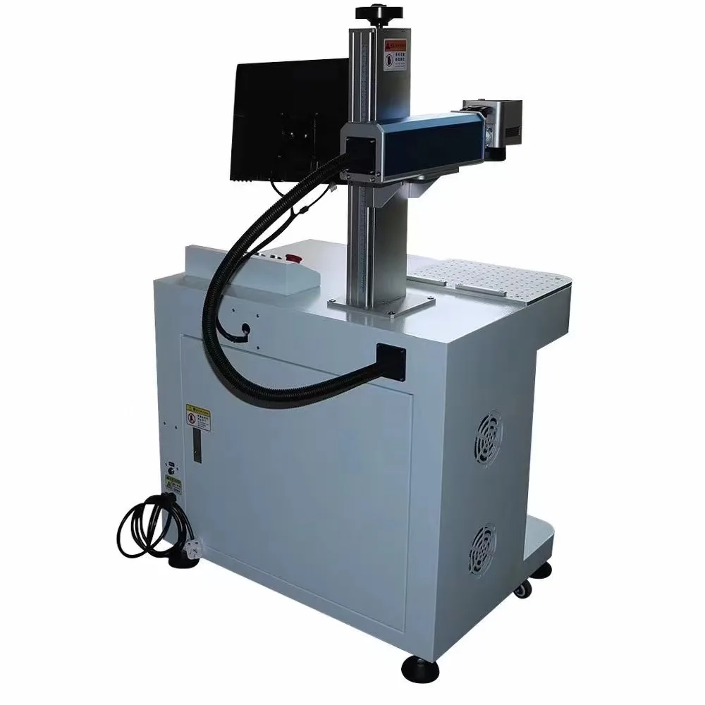 Static laser marking machine workstation for manual loading and high-precision part marking