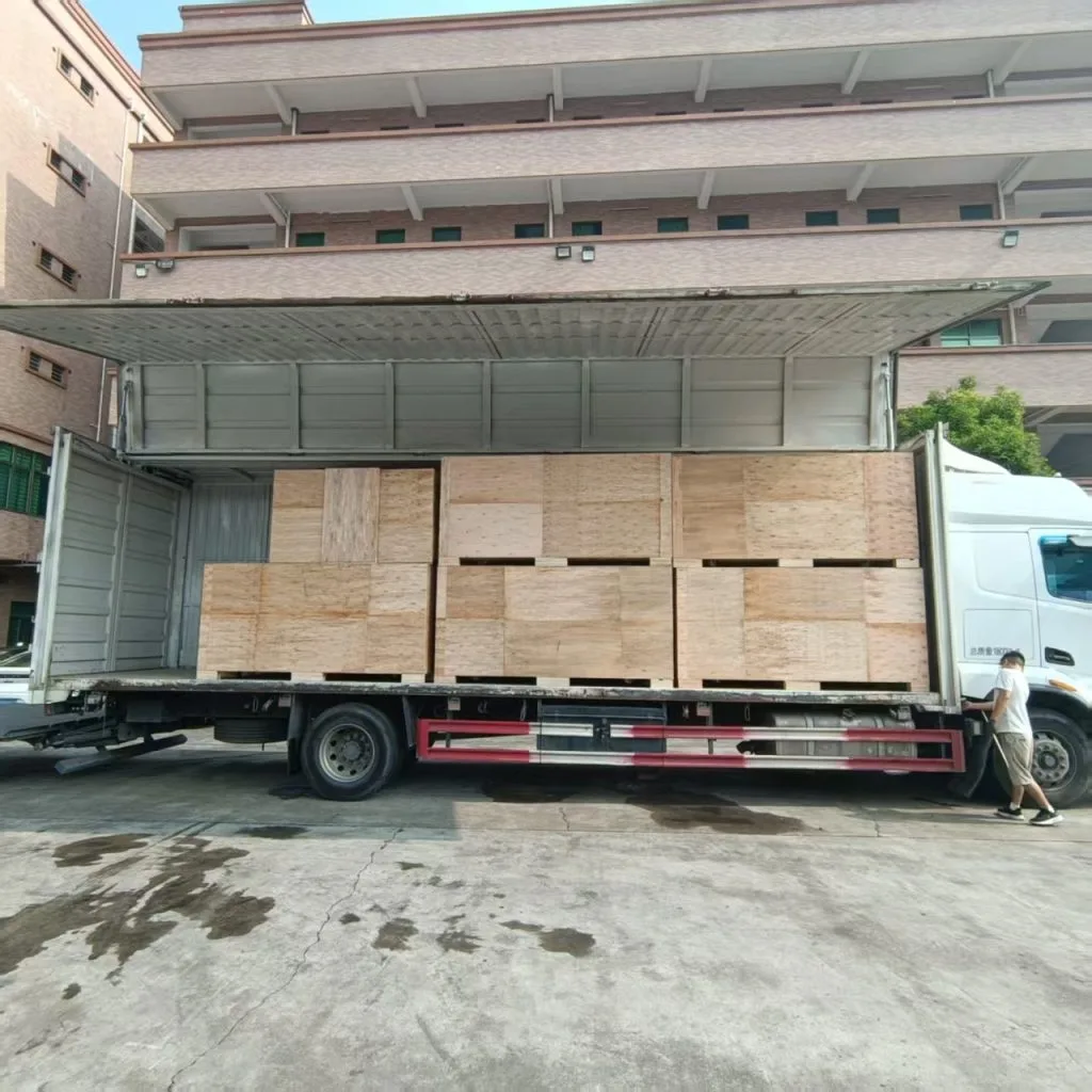 Panoramic laser cutting machine packed in wooden case for shipment after the exhibition